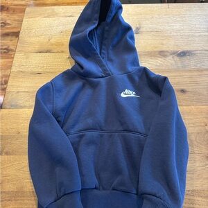 Nike Dark Blue Pullover Hoodie with White Tag Logo